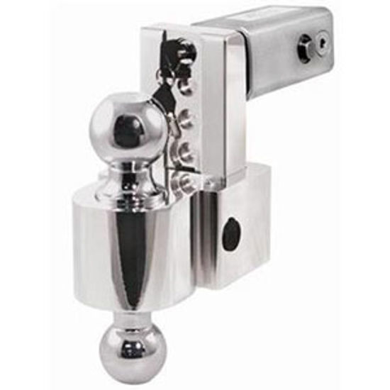 Picture of Fastway Flash (TM) 2" 10K 4" Drop x 5" Lift x 2-1/2"L Aluminum Double Ball Mount w/Ball DT-ALBM6425 69-8913                  