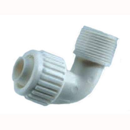 Picture of Flair-It  3/4" PEX x 3/4" MPT White Plastic Fresh Water 90 Deg Elbow 6809 69-9024                                            