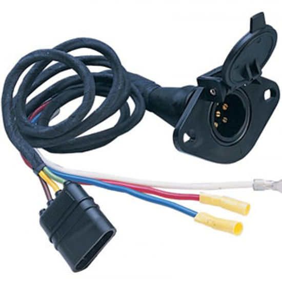 Picture of Hopkins Plug In Simple (TM) 4-Flat To 6-Round Trailer Wiring Connector Adapter 47155 69-9128                                 