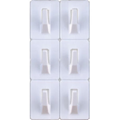 Picture of Magic Mounts Magic Mounts (R) 6-Pack White 1" x 1-5/16"  All-Purpose Hooks 3709 69-9351                                      
