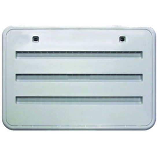 Picture of Norcold  Polar White Plastic 17-13/16"W x 6-3/16"H Radius Refrigerator Side Vent 620505PW 69-9398                            