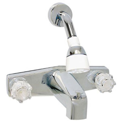 Picture of Phoenix Faucets  Chrome w/Clear Knobs 8" Lavatory Faucet PF214349 69-9476                                                    