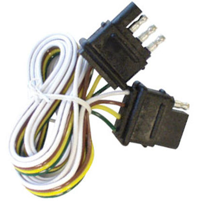 Picture of Pollak  4-Way Flat Male to Female Trailer Connector w/24" Wire 12-412E 69-9518                                               