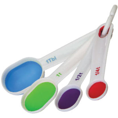 Picture of Progressive Int'l Prepworks (R) Oval Assorted Color Plastic Measuring Spoon BA-555 69-9542                                   
