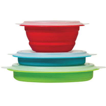 Picture of Progressive Int'l  Set-3 Assorted Size/ Color Plastic Storage Kitchen Bowl CB-20 69-9544                                     