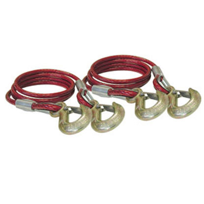 Picture of Roadmaster  2-Set 80" 10,000 Lbs Steel Double Snap Hook Trailer Safety Cable 653 69-9713                                     