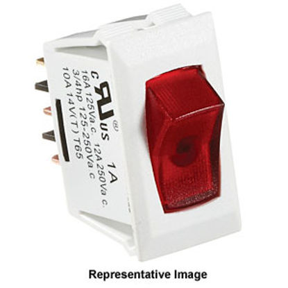 Picture of RV Designer  White 10A SPDT Rocker Switch for Water Heater S335 69-9744                                                      