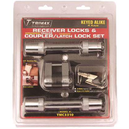 Picture of Trimax Locks  2-Pack 5/8"D Steel Trailer Hitch Pin w/Keyed Lock TMC3310 69-9923                                              