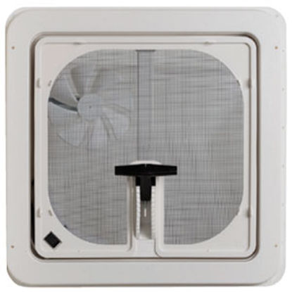 Picture of Ventline  White 14.25"x14.25" Polypropylene Frame Roof Vent w/Fan V3094-601-00 70-2893                                       