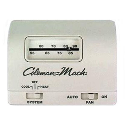 Picture of Coleman-Mach  White Single Stage Heat/Cool Mechanical Wall Thermostat 7330B3441 70-8890                                      