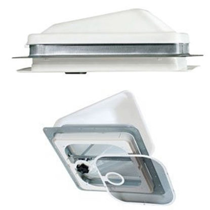 Picture of Ventline  White 14.25"x14.25" Polypropylene Frame Roof Vent w/Fan V2094SP-28 71-0020                                         