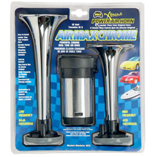 Picture of Wolo Air Max (R) 2-Pack Chrome Air Horn 403 71-0033                                                                          