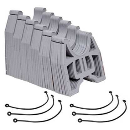 Picture of Valterra Slunky (R) 20' Gray Plastic Collapsible Sewer Hose Support w/ Metal Hinges S2000G 71-5780                           