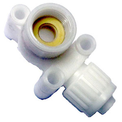 Picture of Flair-It  1/2" PEX x 1/2" FPT White Plastic Fresh Water Drop-Ear Elbow 16801 72-0749                                         