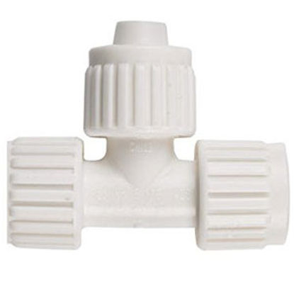 Picture of Flair-It  1/2" PEX White Plastic Tee Fresh Water Coupler Fitting 16820 72-0764                                               