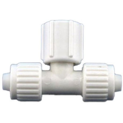Picture of Flair-It  1/2" PEX x 1/2" FPT White Plastic Tee Fresh Water Coupler Fitting 16821 72-0765                                    
