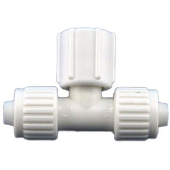 Picture of Flair-It  1/2" PEX x 1/2" FPT White Plastic Tee Fresh Water Coupler Fitting 16821 72-0765                                    