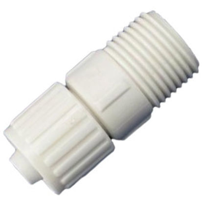 Picture of Flair-It  3/8" PEX x 1/2" MPT White Plastic Fresh Water Straight Fitting 16870 72-0800                                       