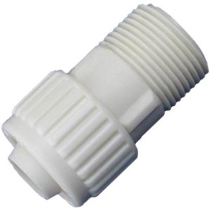 Picture of Flair-It  3/4" PEX x 3/4" MPT White Plastic Fresh Water Straight Fitting 16872 72-0802                                       