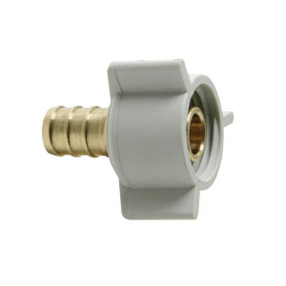 Picture of BestPEX  3/8" PEX x 1/2" FPT Plastic Swivel End Nut Brass Fresh Water Straight Fittin 51176 72-0833                          