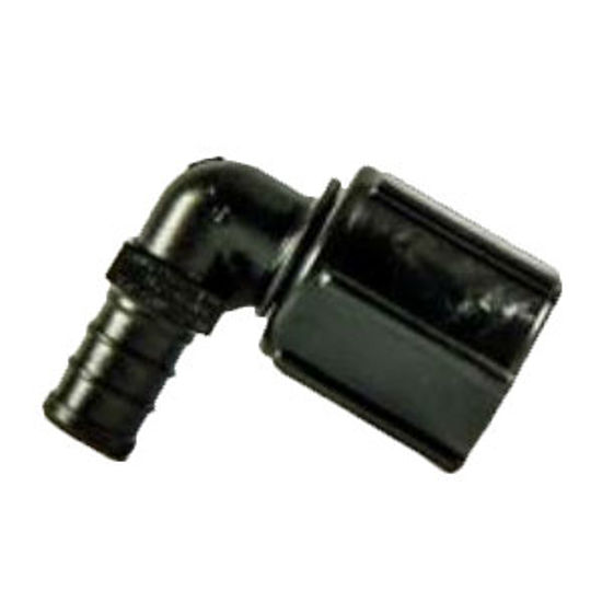 Picture of EcoPoly Fittings  1/2" PEX x 1/2" FPT Swivel Nut Polysulfone Fresh Water 90 Deg Elbow 28816 88-9290                          