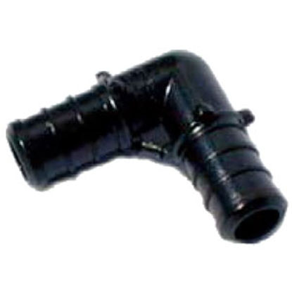 Picture of EcoPoly Fittings  3/4" PEX Black Plastic Fresh Water 90 Deg Elbow 28806 88-9308                                              