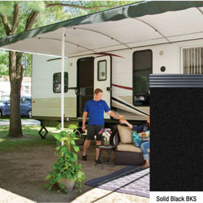 Picture of Lippert Solera Destination Solid Black Vinyl 16'L X 9' 8"Ext Spring Assist Patio Awning V000334847 90-2162                   