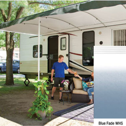 Picture of Lippert Solera Destination Blue Fade Vinyl 16'L X 9' 8"Ext Patio Awning w/White Solera Shield V000334861 90-2165             