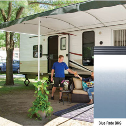 Picture of Lippert Solera Destination Blue Fade Vinyl 17'L X 9' 8"Ext Spring Assist Patio Awning V000335397 90-2618                     