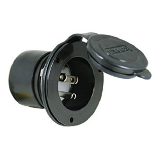 Picture of Marinco  Black 125V/ 15A Outdoor/ Indoor Single Receptacle 150BBI.RV 93-7871                                                 