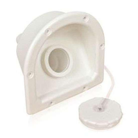 Picture of Camco  White Plastic Recessed Mount Fresh Water Inlet 37221 93-9124                                                          