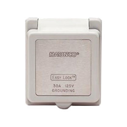 Picture of Marinco  White Stainless Steel Receptacle Cover 301ELCB 94-5808                                                              