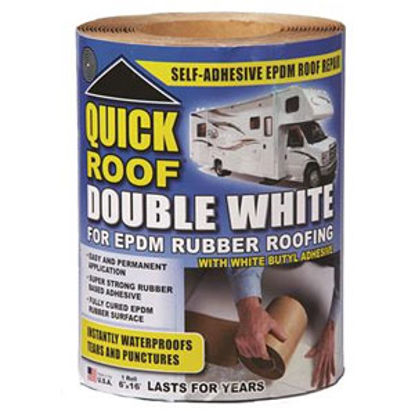 Picture of Quick Roof  White 6" x 16' Roll Butyl Roof Repair Tape WRQR616 94-8063                                                       