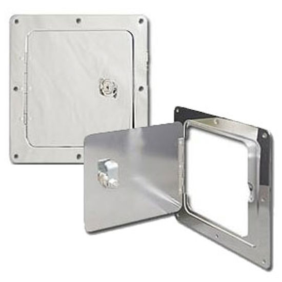 Picture of Ultra-Fab  Chrome Plated Silver 5"RO Lockable Spare Tank Access Door 48-979010 95-3151                                       