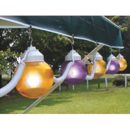 Picture of Polymer Products  6 Light Outdoor Globe String Purple, Yellow Party Light 16-60-01523 95-3523                                