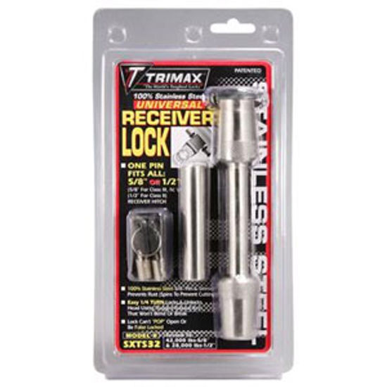 Picture of Trimax Locks  1/2" 7 5/8"D x 2-5/8"L SS Trailer Hitch Pin w/Keyed Lock SXTS32 96-0108                                        